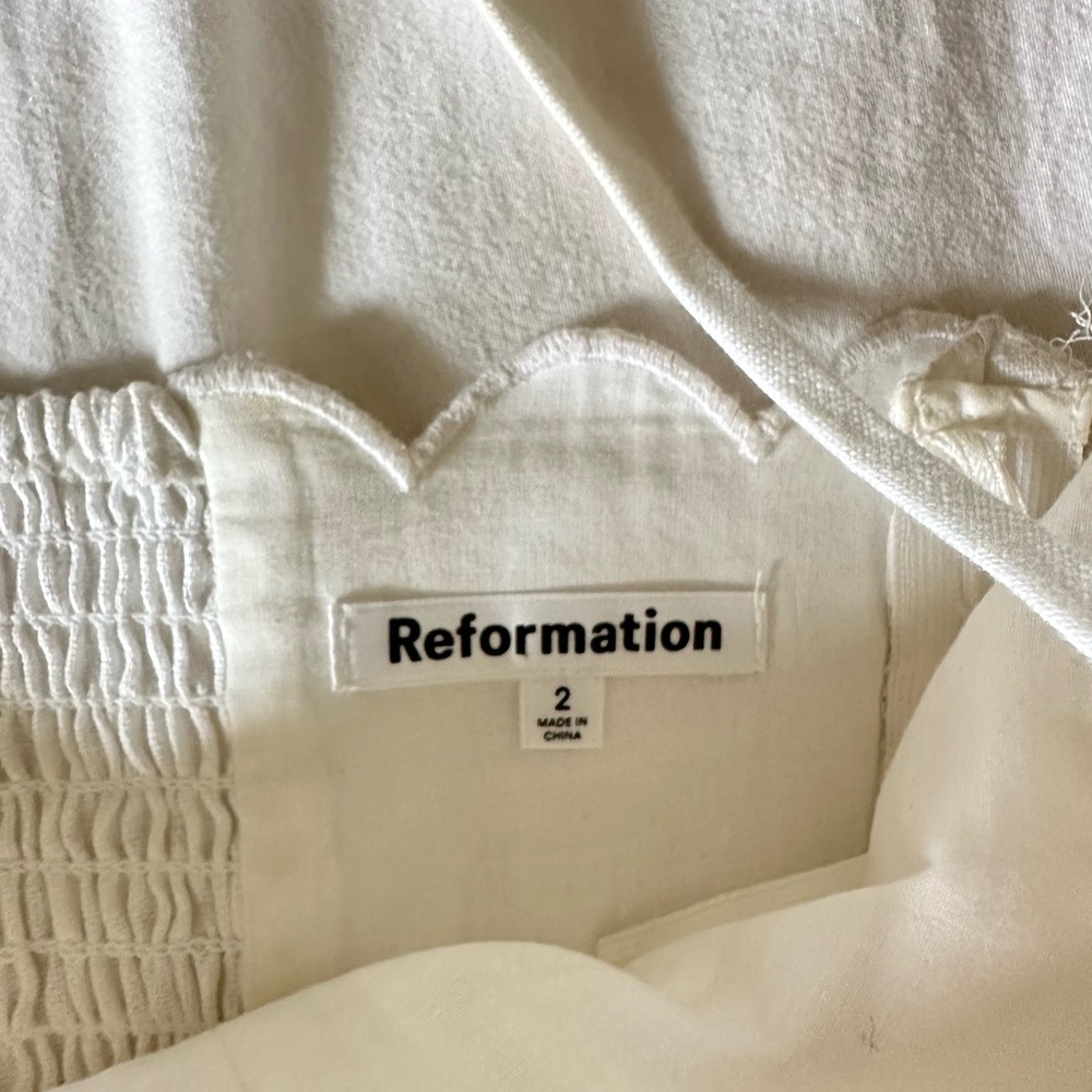 Reformation White Linen Yvonne Top - Picture 3 of 4